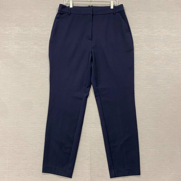 Talbots Dress Pants Womens 16 34x30 Navy Blue Nylon Tapered Trousers Office - Picture 5 of 15